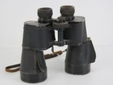 A vintage pair of 9 x 60 binoculars 'The Wray' with leather strap.