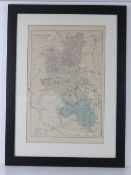 Map; Buckinghamshire reduced from the Ordnance Survey, hand tinted, 50 x 33cm.