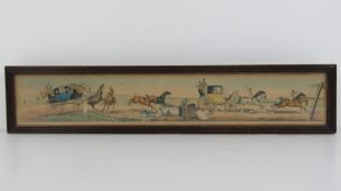 Henry Alken; a hand tinted coaching scene,