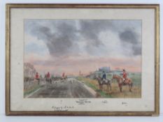 Watercolour; MRC Higgens MFH with the Tipperary Hounds cashel 1884, signed lower left Sam Wilmot,