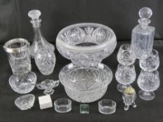 An Edinburgh crystal decanter together with a Royal Brierley bowl,