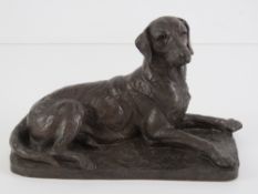 A Heredities cold cast bronze model of a Labrador, 22cm wide.