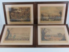 A set of four shooting prints in contemporary frames; Snipe, Partridge, Wild Duck and Pheasant.