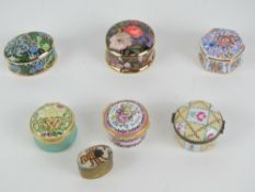A small quantity of lidded trinket boxes; two by Halcyon Days,
