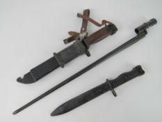 An AK bayonet, an M56 bayonet and a Mosi