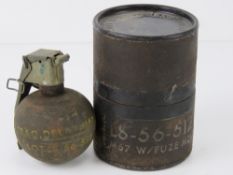 An inert US Military Vietnam era M67 bas