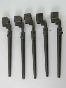 Four No.4 spike bayonets with scabbards.