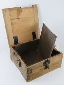 A WWII German ammo crate with steel lini