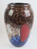 A Murano overlaid glass vase, mottled de