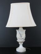 An Italian marble table lamp base or urn