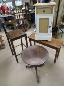 A contemporary mahogany high seat bar st