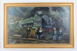 Oil on canvas on board; study of Princes