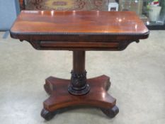 A late Georgian rosewood card table havi