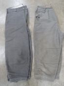 Two pairs of cotton 'Shootin Breeks' gre