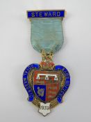Masonic; a HM silver and enamelled Stewa
