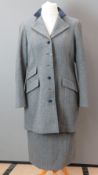 Joan Haxton, Frimble of Ripon; 100% wool ladies tweed jacket and skirt, dry clean only label within.