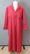 Ladies red trench coat, 35% cotton, bearing dry clean only label, UK size 14.