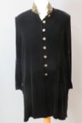 Beatrice Von Tresckow; a black velvet and 'gold' beaded jacket, having two spare buttons.