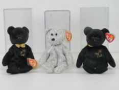 Ty Beanie Babies/Beanie Bears; The Beginning (2000 edition) and The End (x2).
