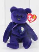 Ty Beanie Babies/Beanie Bears; a rare Indonesian made bear, Princess in plastic case with tag.