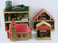 Sylvanian Families; Manor House, Post Office, school and another building,