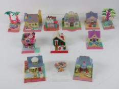Polly Pocket; a quantity of c1990s buildings with front pavement including houses and shops.