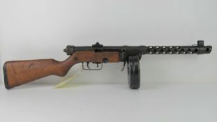 A deactivated Yugo M49 Sub Machine Gun,
