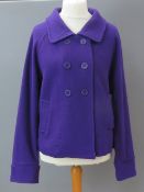 A purple 100% wool ladies jacket by Pomodoro UK size 16.
