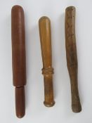The Royal Antediluvian Order of Buffaloes (RAOB); Three wooden truncheons.