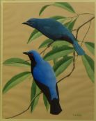 Porfirio Castaneda (20th century), Phillippine birds, pair of watercolours, both signed, both approx