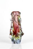 Jan Beránek (Czechoslovakian) for Skrdlovice sommerso glass vase, pattern number 5988, unsigned 31cm