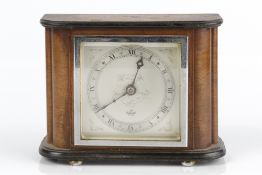 Elliott Art Deco mantel clock in walnut case, marked 2832 to the underside 18cm x 14cm x 6cm