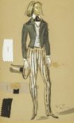 Cecil Beaton (1904-1980) 'No. 194 Male Dancer' watercolour, signed lower right 31cm x 18.5cm
