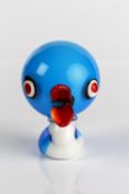 After Alessandro Pianon blue glass bird, possibly Murano, unsigned 12cm high