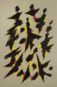William Gear (1915-1997) 'Structure' acrylic, signed and dated 1983 lower right 68cm x 44cm