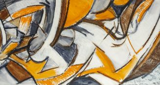 Avis Allum (Contemporary) titled indistinctly under frame, unsigned 43cm x 80cm