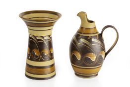 Glyn Colledge (1922-2000) at Denby Pottery 'Savannah' pattern jug 25cm high and a vase of the same
