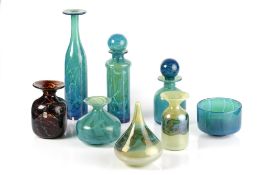 Designed by Michael Harris (1933-1994) at Mdina glass, Malta five pieces of Ming pattern, to include