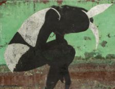 Pam Glew (b.1978) 'Bunny Girl' copper panel, signed and dated 2005 lower right 70.5cm high x 54.
