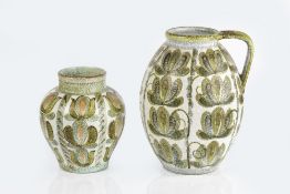 Glyn Colledge (1922-2000) at Denby Pottery 'Glynbourne' jug, 31cm high and a vase of the same