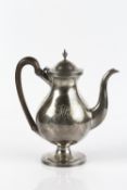 Georgian silver coffee pot bearing marks for Solomon Hougham, London, 1801, 26cm high overall,