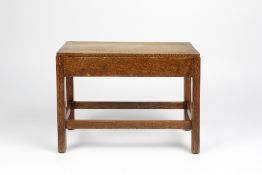 Heals style stool, oak, unmarked 66cm x 46cm x 31cm