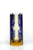 Karel Wünsch (b.1932) for Borské Sklo 'Dual' cut glass vase, unsigned 20cm high