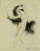 Troy Kinney (American, 1871-1938) 'Sophie Pflanz in Cleopatra' etching, numbered 43/88, signed