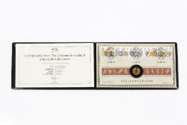 'Queen's Beast, The Unicorn of Scotland, 1/4oz gold coin cover £25 coin, number 05/25 with