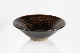 Marriane De Trey (1913-2016) bowl with iron glaze, impressed seal mark to the base 21cm across
