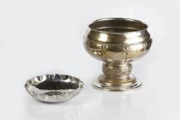 Arts & Crafts style metalware to include: Staybrite steel dish, Peltrina rabbit bowl, large tray,