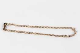 Victorian watch chain 9ct rose gold, 20g approx overall