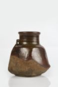 20th Century studio pottery vase, with iron glaze, impressed seal mark 'KK' to base 13cm high