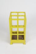 Designed by A. Edward Harvey painted umbrella stand, with fitted door to remove tray, early 20th